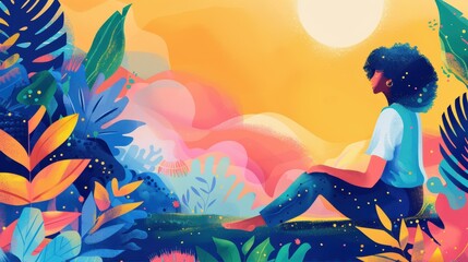 Vibrant Wellness Center Banner Ad for Mindfulness Program Promotion