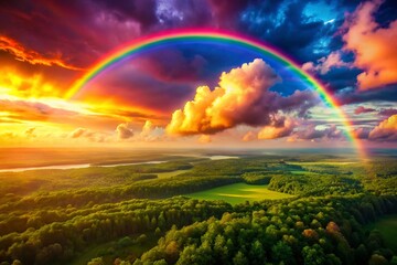 Obraz premium Vibrant Rainbow Gradient Background in High-Quality Drone Photography