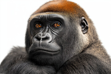 Obraz premium Portrait of a captivating gorilla with intense gaze and striking colors