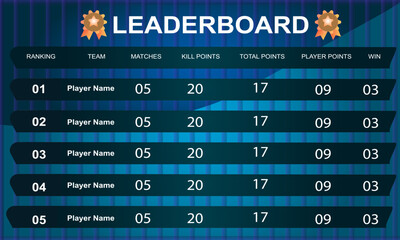 colorful game leaderboard with abstract background vector