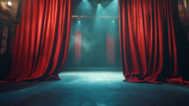 Red theater curtains. Red curtains
