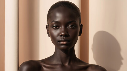 Beautifully dark skinned model.