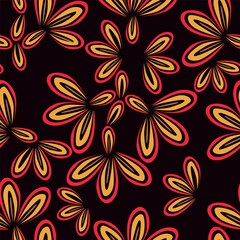 abstract a solid multicolor small and big flower mixed vector pattern arrangement with medium color, all over vector design with white background illustration digital