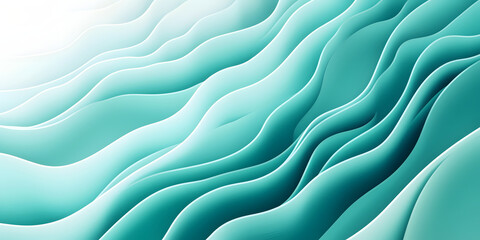 Obraz premium Abstract teal background, turquoise and mint wave background, modern blue backdrop