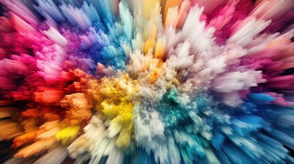 Obraz premium Abstract Colorful Explosion of Vertical Lines and Brushstrokes