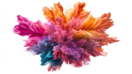 Abstract Colorful Explosion of Paint in Mid-Air
