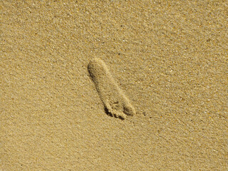 Fine golden sand covering a beach during a sunny day with clear skies, creating a serene and tranquil atmosphere for relaxation