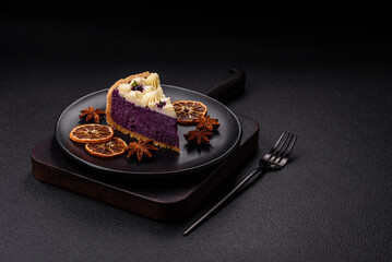 No baked sweet blueberry cheesecake with cream cheese