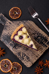 No baked sweet blueberry cheesecake with cream cheese