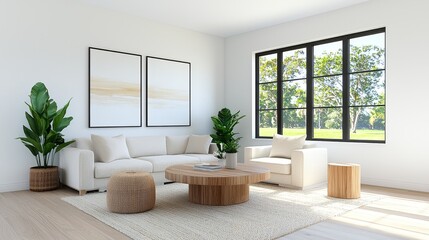 Fototapeta premium Embracing modern minimalist decor a guide to creating serenity in your living space