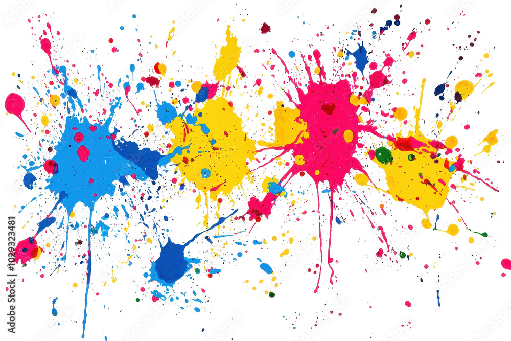 Poster vibrant splashes of colorful paint creating an abstract and dynamic artistic background, perfect for