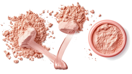 Collagen Powder Heaps Arranged on a Clean White Background Generative AI