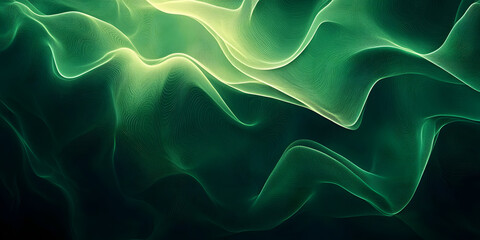 Fototapeta premium Green Gradient background, Fluid wave pattern. Modern graphic design illustration