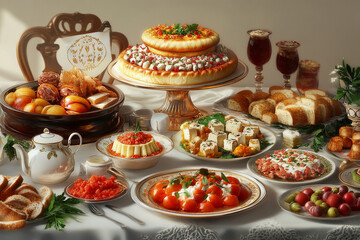russian food assortment