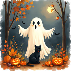 Cute Boho Halloween Ghost