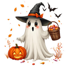 Cute Boho Halloween Ghost