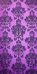   A close-up of a purple and black wallpaper with a floral design on the bottom