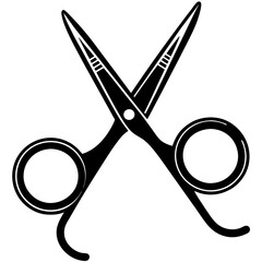 Surgical Scissors silhouette black Color vector