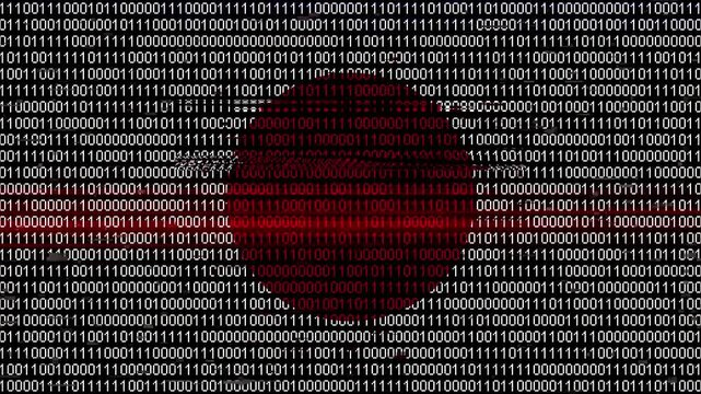 Binary code on flag of Japan. Program source code or Hacker concept on Japanese flag. Japan digital technology security, hacking or programming