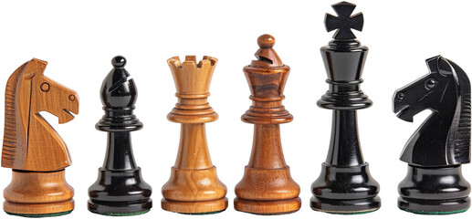 Strategic Mindset: Chess Pieces in Harmony - No Background