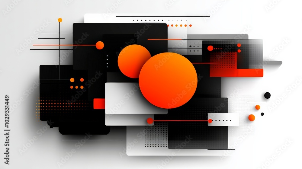 Poster abstract tech background: a bold and dynamic abstract graphic design featuring intersecting geometri