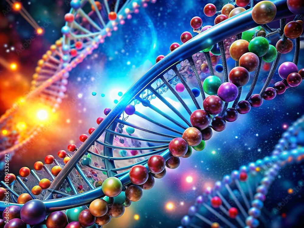 Poster exploring dna in 3d: unraveling the blueprint of life with high dynamic range imagery
