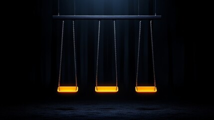 Newton's Cradle: A mesmerizing display of perpetual motion. The rhythmic swing of metallic spheres against a backdrop of darkness, a timeless symbol of balance and energy transfer.  