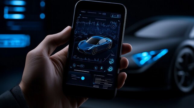Futuristic Car App Interface - Powered by Adobe