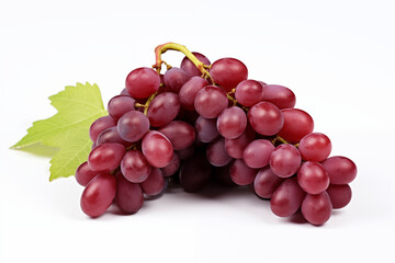 Fototapeta premium Red grape on withe background. PNG cutout. Wine related themes. Wine professions. Oenologist. Wine shop. Buying and selling wine. Images for graphic designers. Isolated wine. Image for website