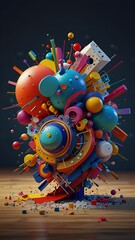 Obraz premium Composition VII - Wassily Kandinsky An abstract explosion of colors and shapes that reflects the complexity of life and emotions, showcasing Kandinsky’s innovative approach to art 