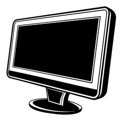 Monitor silhouette black Color vector