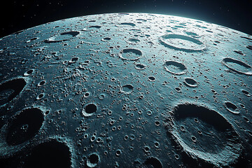 Exploring the surface of the moon with intricate crater details
