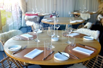 table set for a dinner