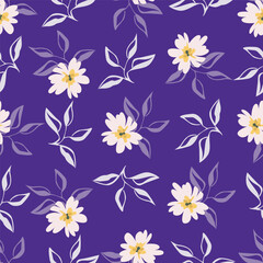 Amazing seamless floral pattern with bright colorful small flowers.