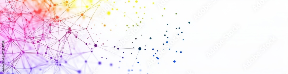 Poster abstract network connection dots background presentation design template white banner with copy spac