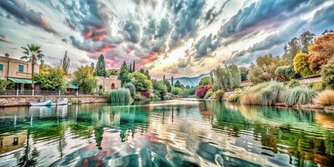 Fototapeta premium Vintage Style Colorful Vector Watercolor Brush Strokes for Artistic Backgrounds and Designs