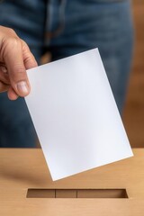 Obraz premium Ballot paper being checked off in a voting booth, voter choice, election action