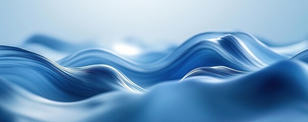 Fototapeta premium A serene abstract representation of soft blue waves, evoking a sense of tranquility and fluidity in a peaceful environment.