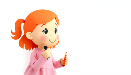 child psychologist discusses drawing a little girl isolated with white highlights, png