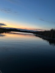 Marsh river sunset