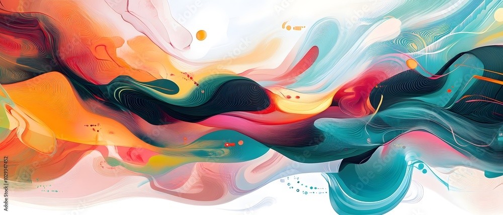 Poster vibrant abstract artwork with flowing colors, creating a dynamic and energetic visual experience tha