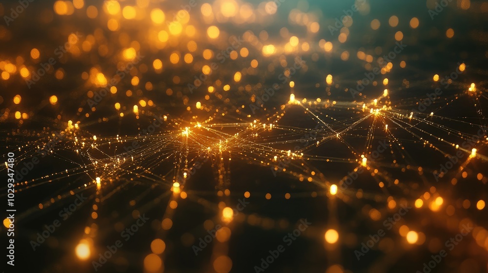 Poster glowing nodes linked by dynamic lines, symbolizing the rapid evolution of digital connectivity.