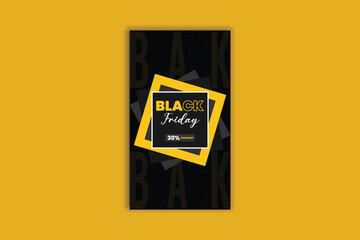 Offer Black Friday story social media template banner design