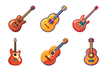 Fototapeta premium Guitar Silhouette Vector Illustration, Acoustic Guitar SVG, Musical Instrument, Guitar Silhouette