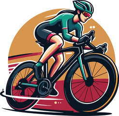 Fototapeta premium a man riding bike vector ,t shirt design