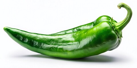 Fresh Green Chili Pepper on Transparent Background for Culinary and Design Use