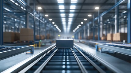 Obraz premium High-tech logistics center with integrated RFID tracking systems and automated inventory management