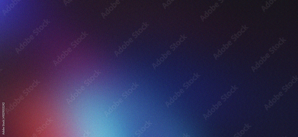 Poster grainy gradient blending from blue to red with noise effect