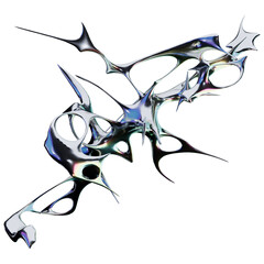 Futuristic chrome type with 3D render and iridescent metallics