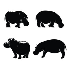 silhouette rhinoceros victor with white background 
